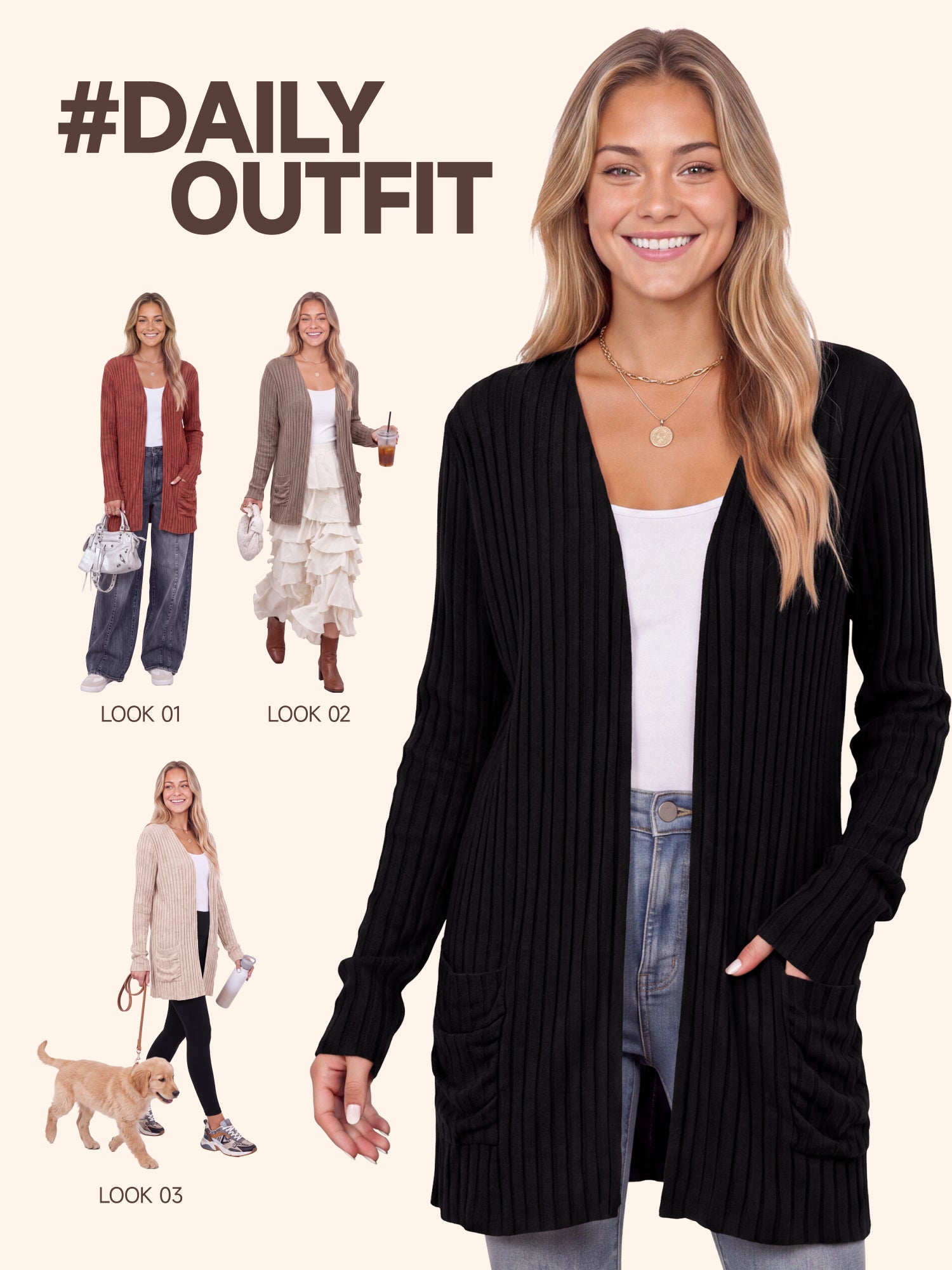 【Soft Layers】SHOWITTY Womens Long Open Front Cardigan Soft Knit Lightweight Sweater Cardigan with Pockets Casual Layering Outerwear