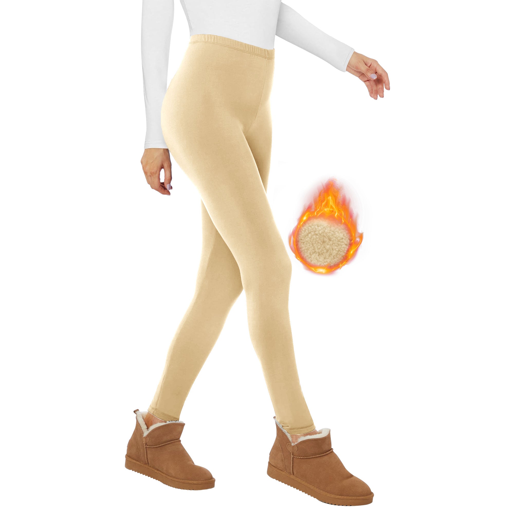 SHOWITTY Fleece Lined Leggings Women - Low Waisted Winter Yoga Pants Tummy Control Soft Thermal Warm for Hiking Workout