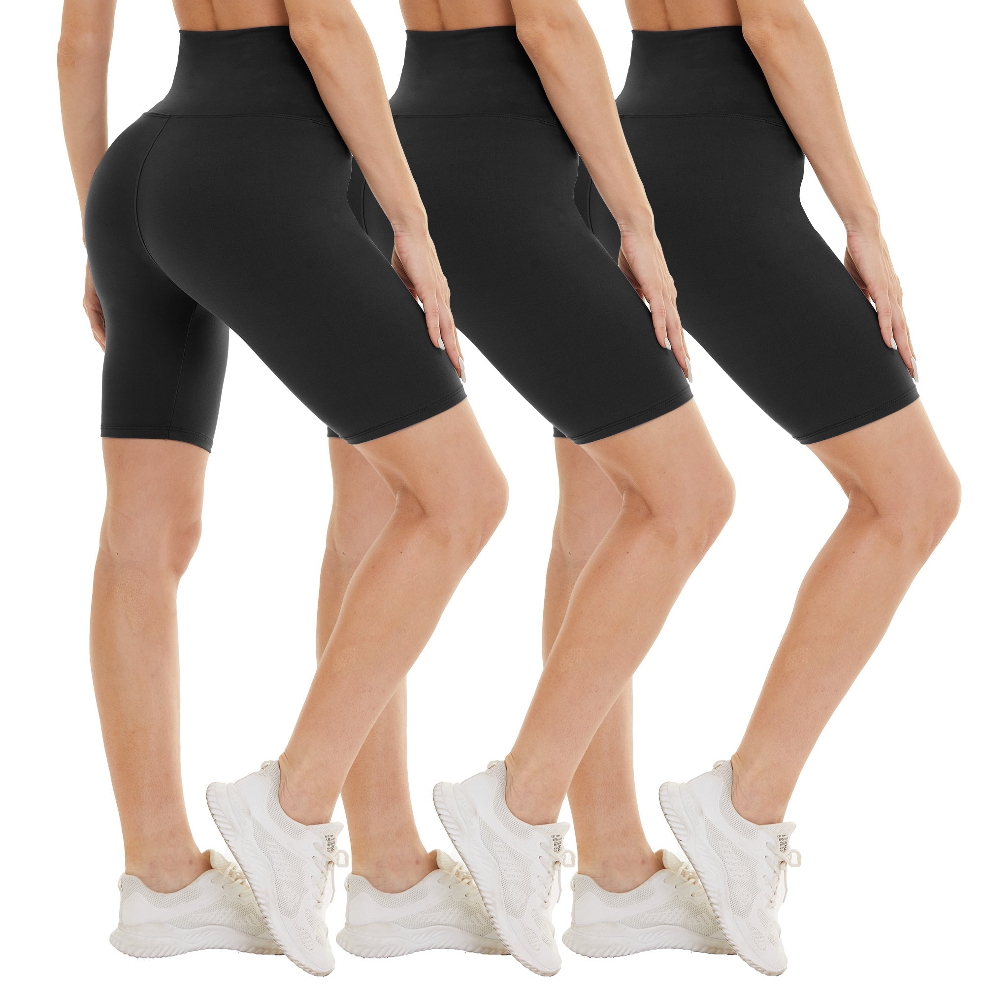 SHOWITTY 3 Pack 8" Biker Shorts for Women(Reg & Plus Size)