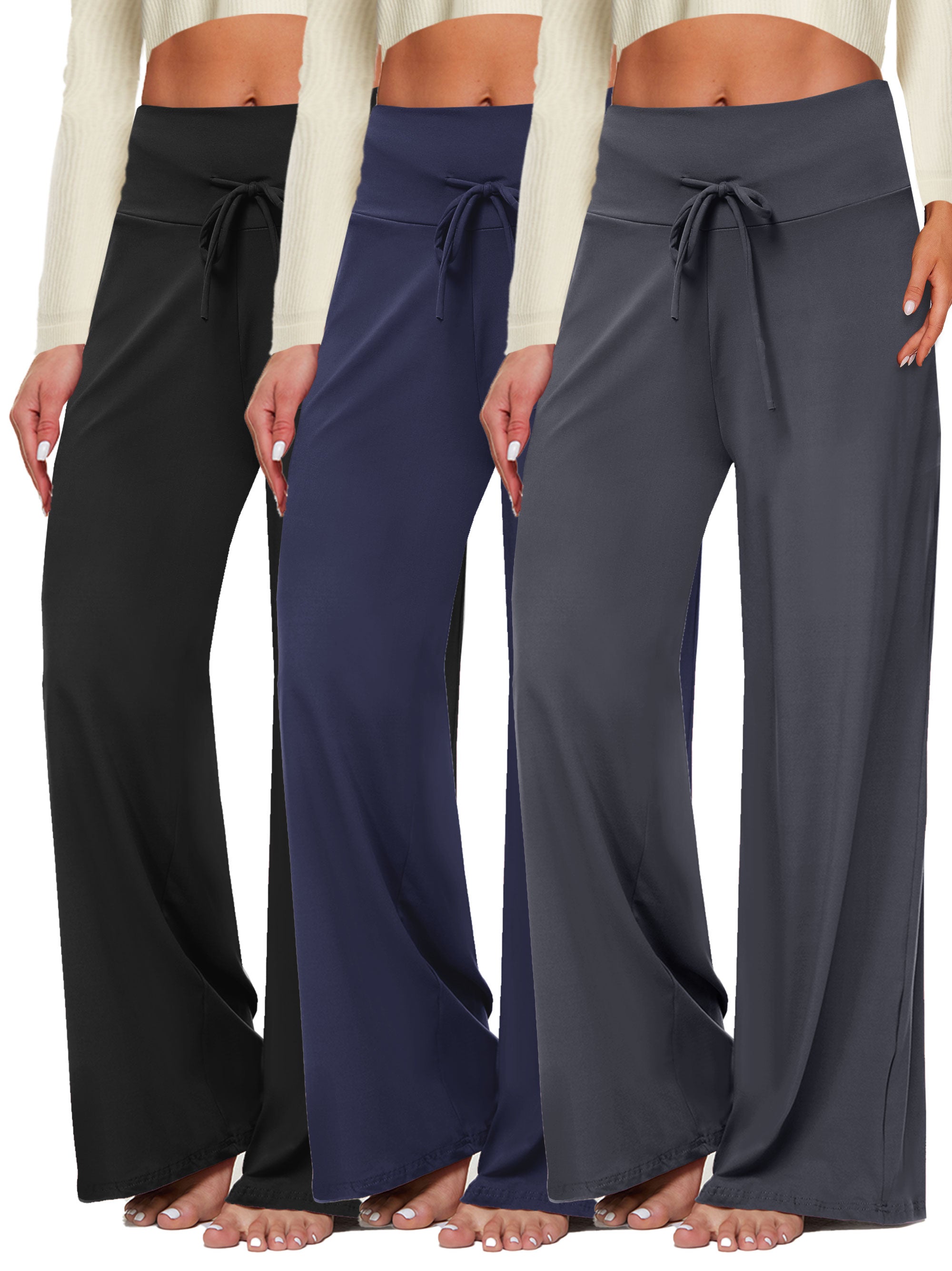 SHOWITTY 3-Pack Women’s Plus Size Lounge & Sleep Pants – Soft, Breathable Fabric with Pockets, Relaxed Fit for All-Night Comfort