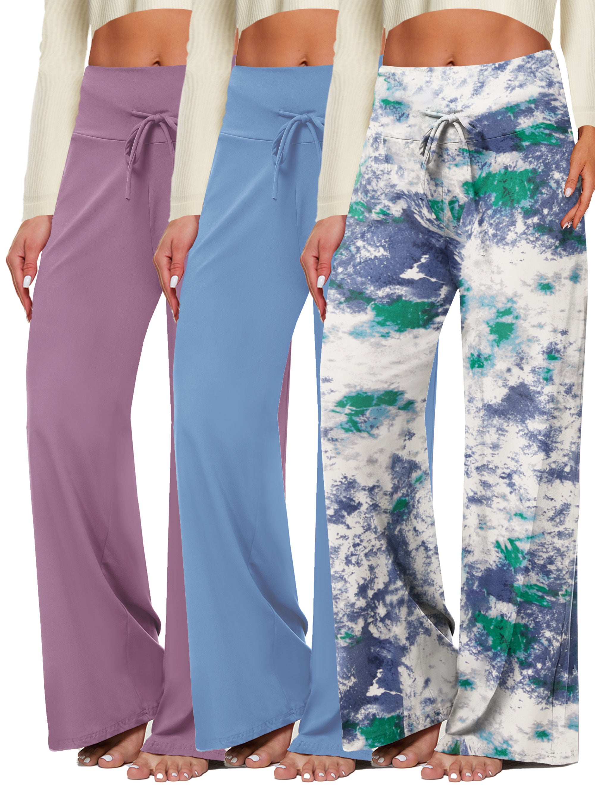 SHOWITTY 3-Pack Women’s Plus Size Lounge & Sleep Pants – Soft, Breathable Fabric with Pockets, Relaxed Fit for All-Night Comfort