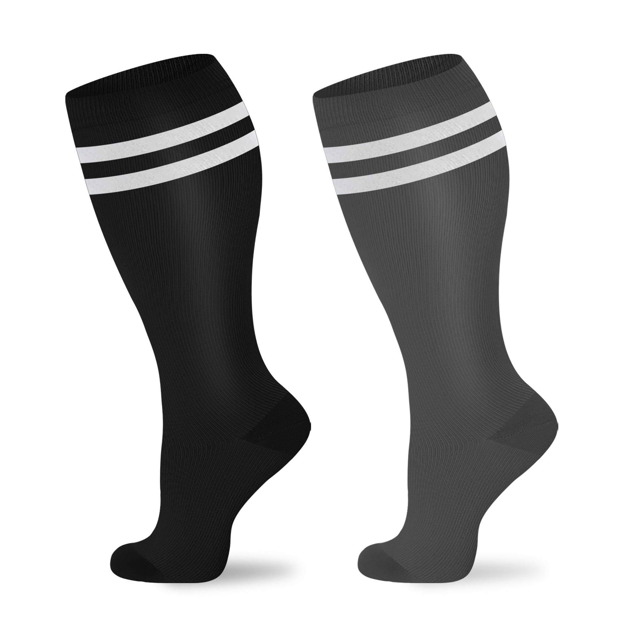 SHOWITTY 2/4 Pairs Plus Size Sports Socks for Women & Men - Knee High Stockings for Running, Hiking, Athletic, Daily & Travel